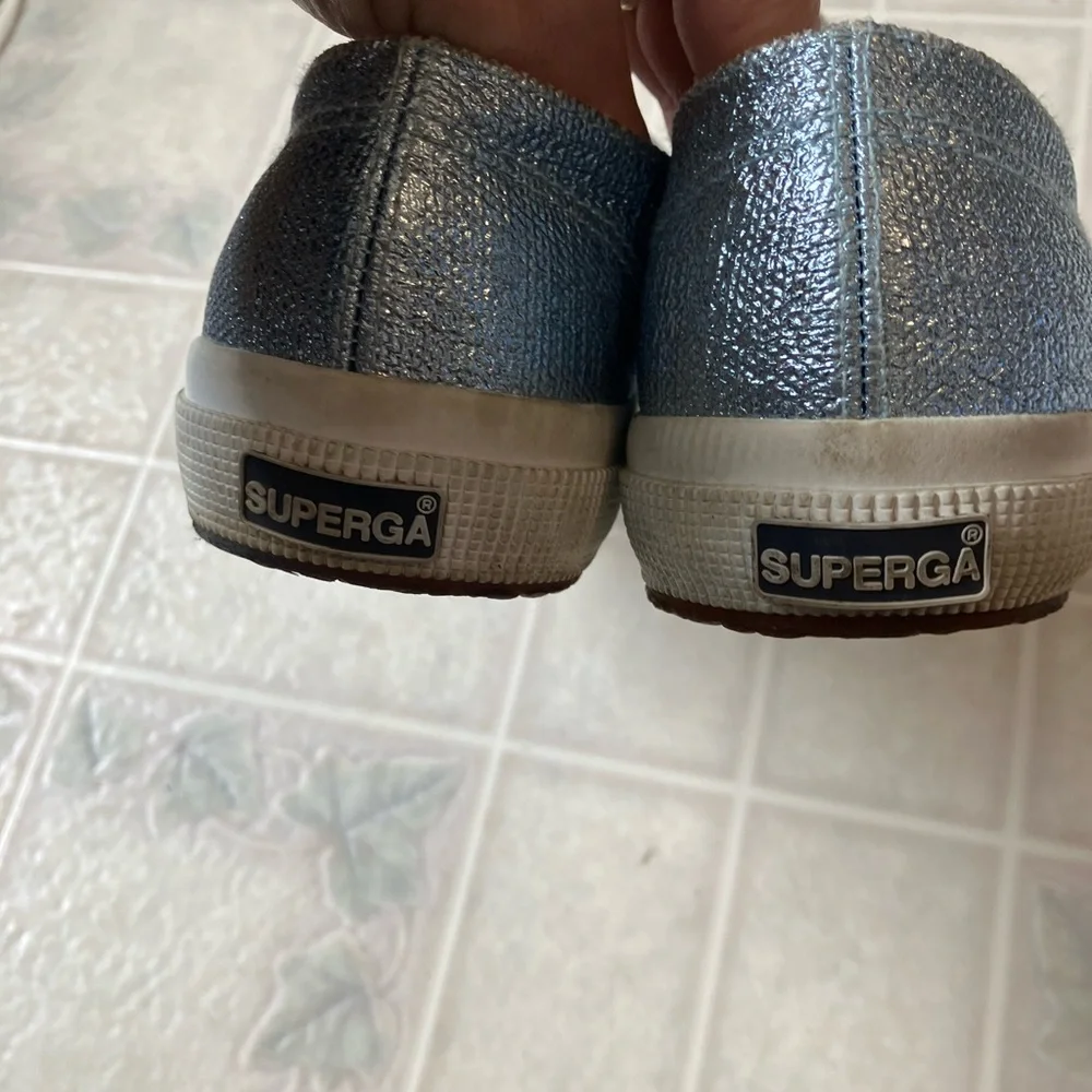 Superga Blue‎ Glitter sneakers SOOC590 white sole